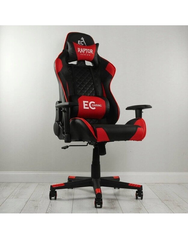 "ROTARIJI" juoda/raudona žaidimų kėdė 
