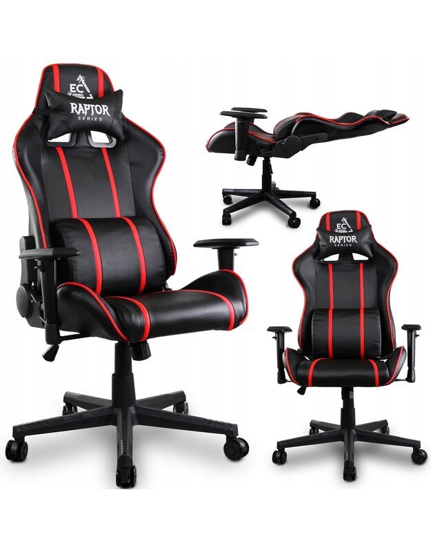 "CHAIR ROTARY" juoda/raudona žaidimų kėdė