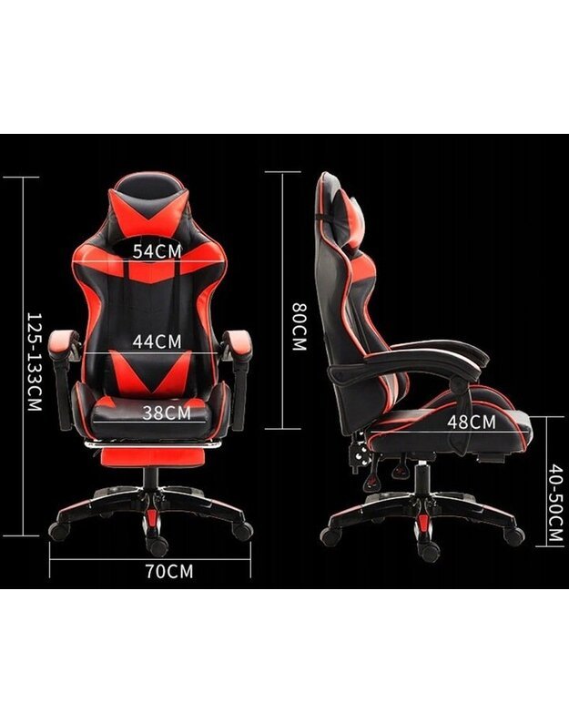 K&M juoda/raudona žaidimų kėdė