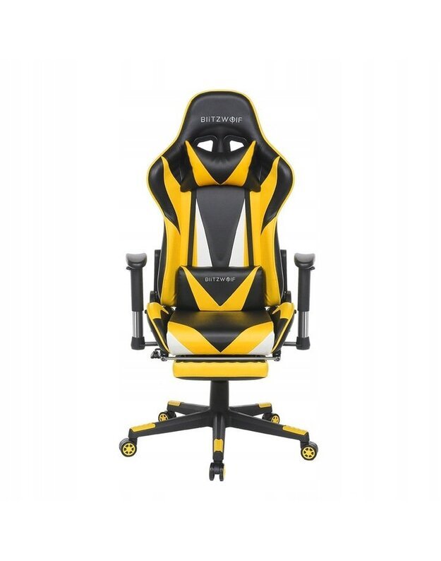 "BlitzWolf" geltona/juoda žaidimų kėdė
