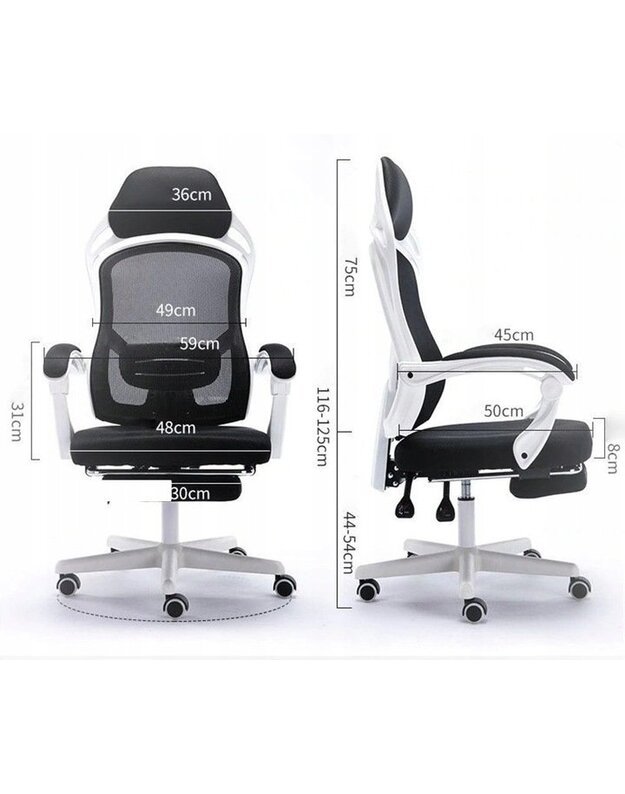 "Epron Syncro Plus" juoda/balta žaidimų kėdė