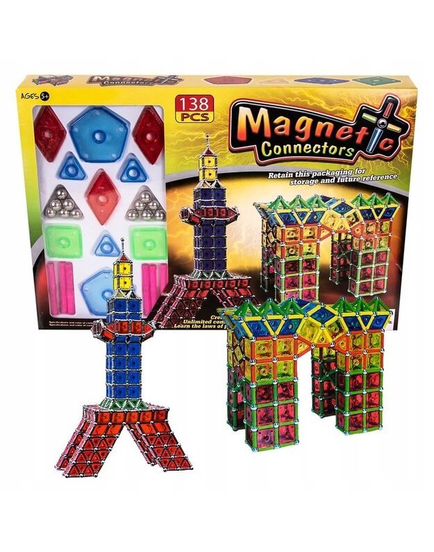 Magnetinis lavinamasis žaidimas 138 elementai