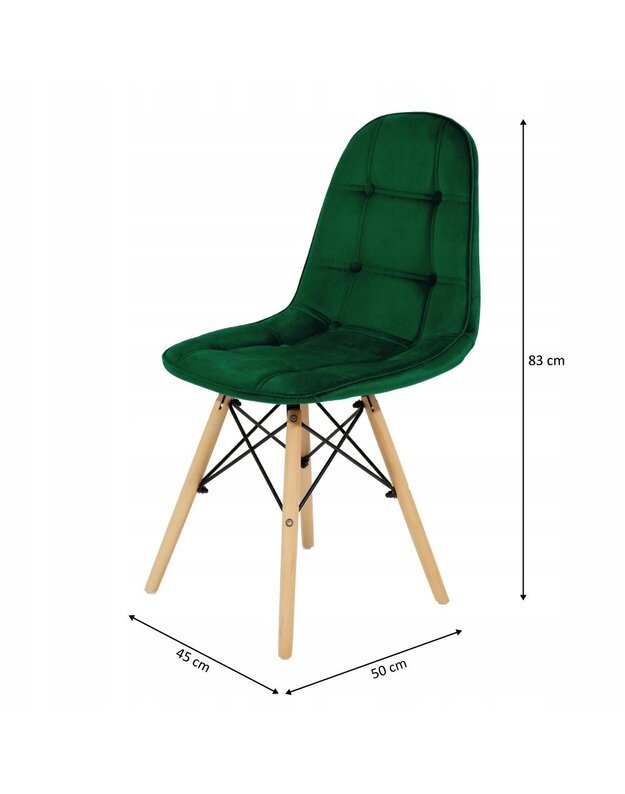 Baltas 80 cm stalas + 4 žalios kėdės