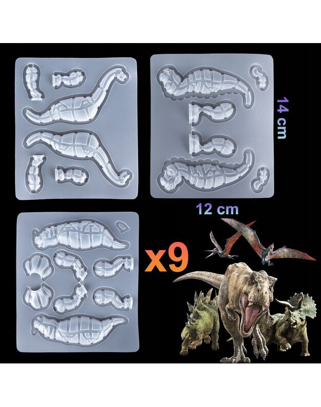 3D šablonų rinkinys dinozaurai