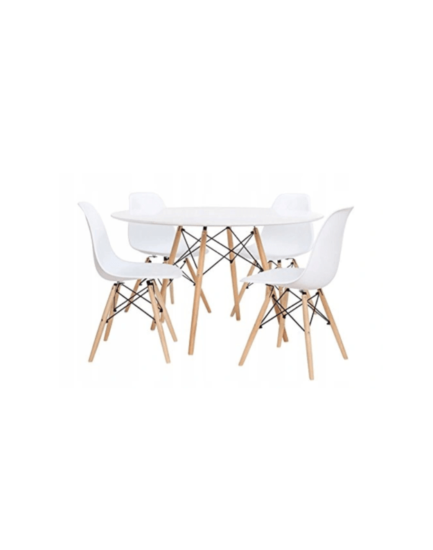 Stalo komplektas + 4 kėdės Modernaus stiliaus DSW
