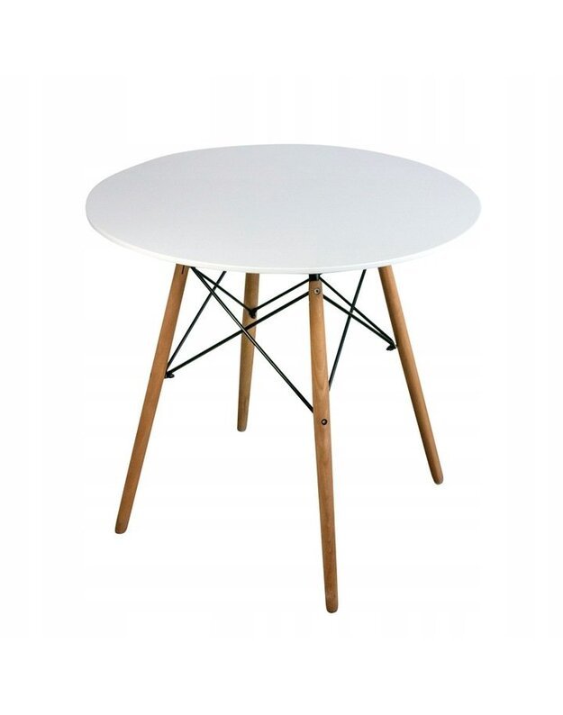 Baltas stalas + 2 pilkos kėdės 
