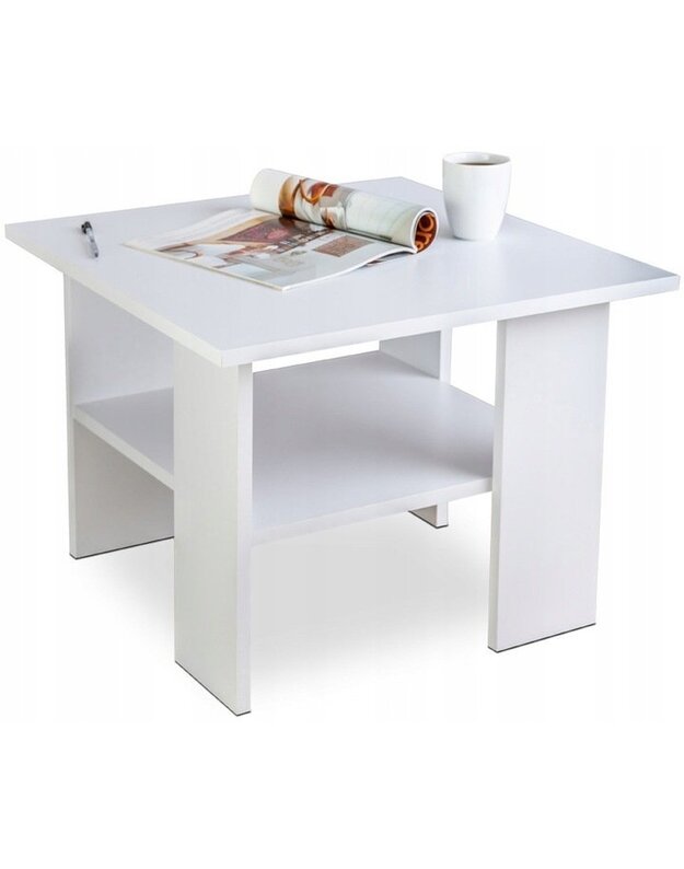 "Pitus" baltas kavos staliukas 60x60x45 cm