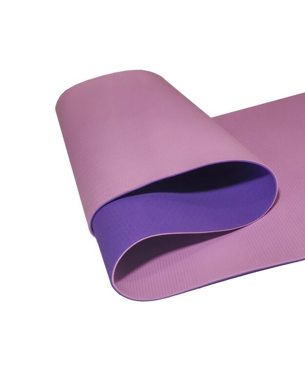 Gimnastikos/jogos kilimėlis TPE dvipusis KP-189 Violetinis/šviesiai violetinis
