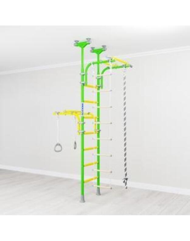 Sporto kompleksas (gimnastikos sienelė) ROMANA R6 žalia-geltona, 227-280x168(arba 75,5)cm