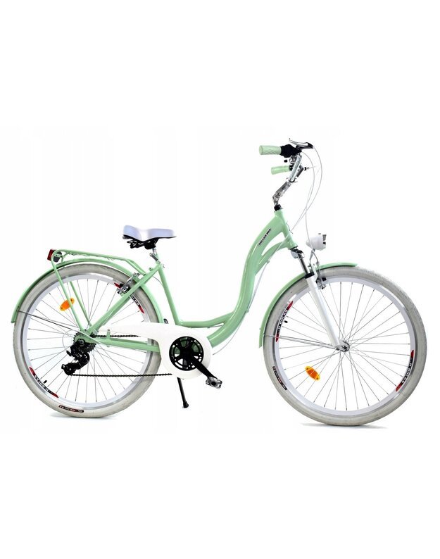 Dallas žalias/baltas miesto dviratis 17 colių 