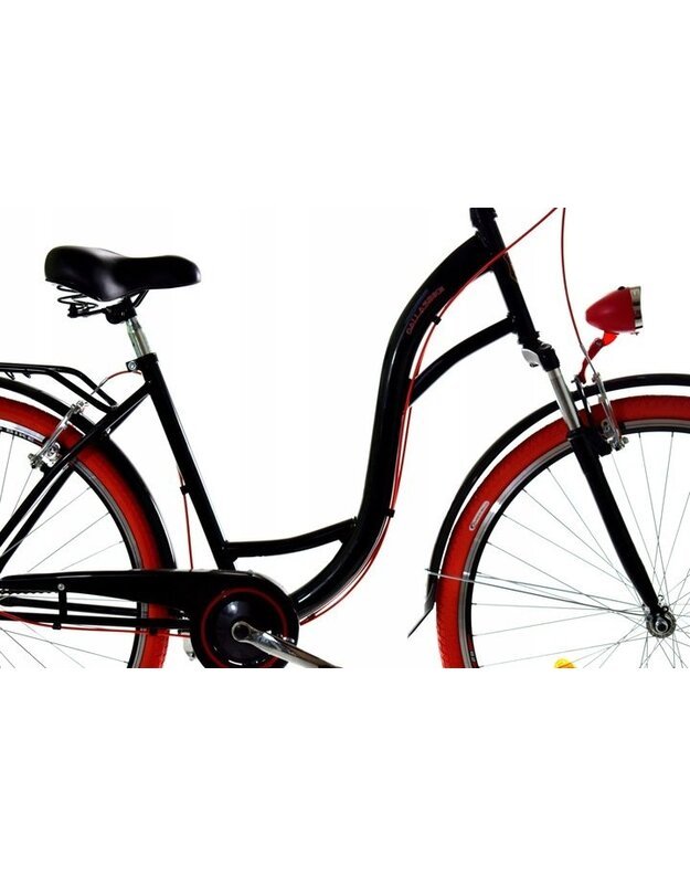 Dallas juodas/raudonas miesto dviratis 17 colių