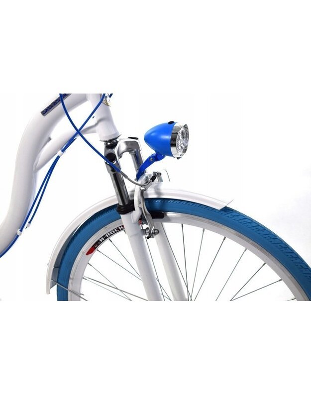 Dallas baltas/mėlynas miesto dviratis 17 colių