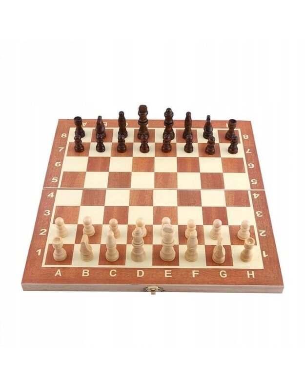 Medinis šachmatų rinkinys 3in1 34x34cm