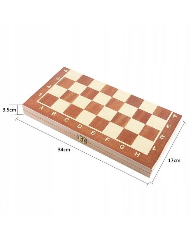 Medinis šachmatų rinkinys 3in1 34x34cm