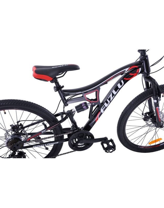 Fuzlu kalnų dviratis 26 Fuzlu Perfect Power 26 & 2xT juodas / raudonas universalus