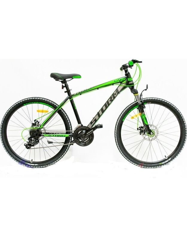 Storm Mountain Bike MTB 26 "Rapid 2x Disc juoda-žalia 17"