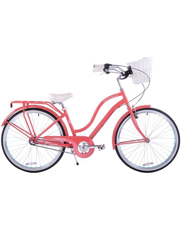 Miesto dviratis 26 Hello Bikes AMOUR 3S rožinis