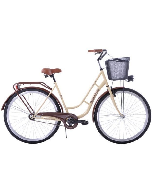 „Orlando Holand Retro 28“ kreminės-kapučino rudos spalvos dviratis