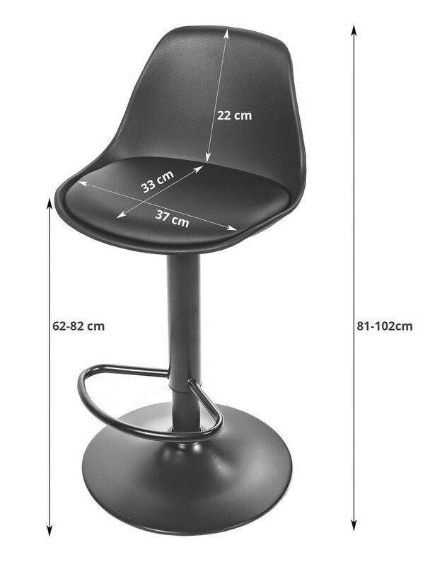Muf-Art juoda baro kėdė 102 cm