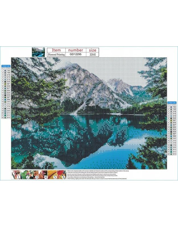 Deimantinė mozaika 5D Kalnų ežeras