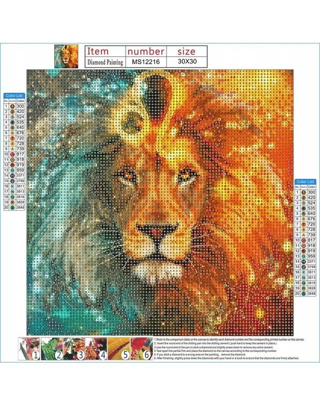 Deimantinė mozaika 5D Liūtas