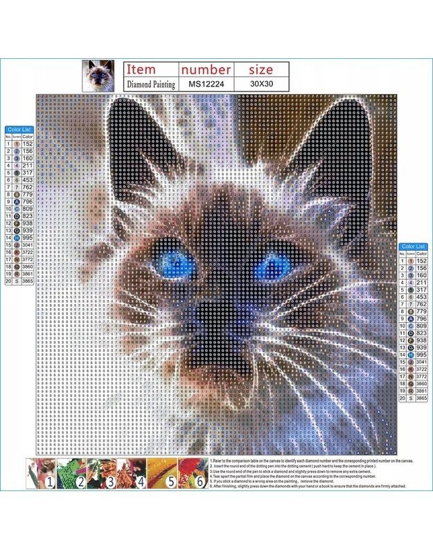 Deimantinė mozaika 5D Katė