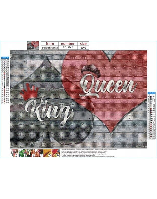 Deimantinė mozaika 5D Karalienė ir karalius