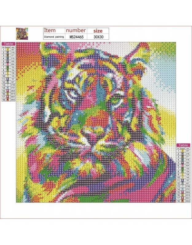 Deimantinė mozaika 5D Tigras
