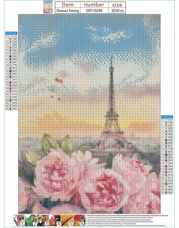 Deimantinė mozaika 5D Eifelio bokštas