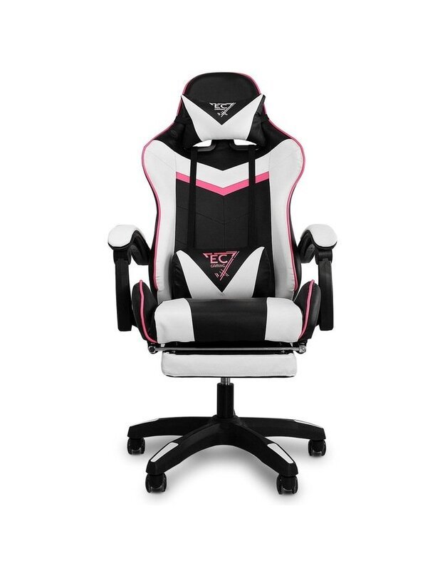 Balta/rožinė/juoda žaidimų kėdė 