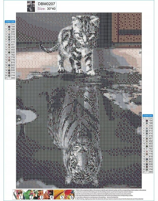 Deimantinė mozaika 5D Baltasis tigras