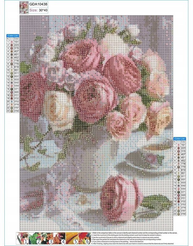 Deimantinė mozaika 5D Gėlės