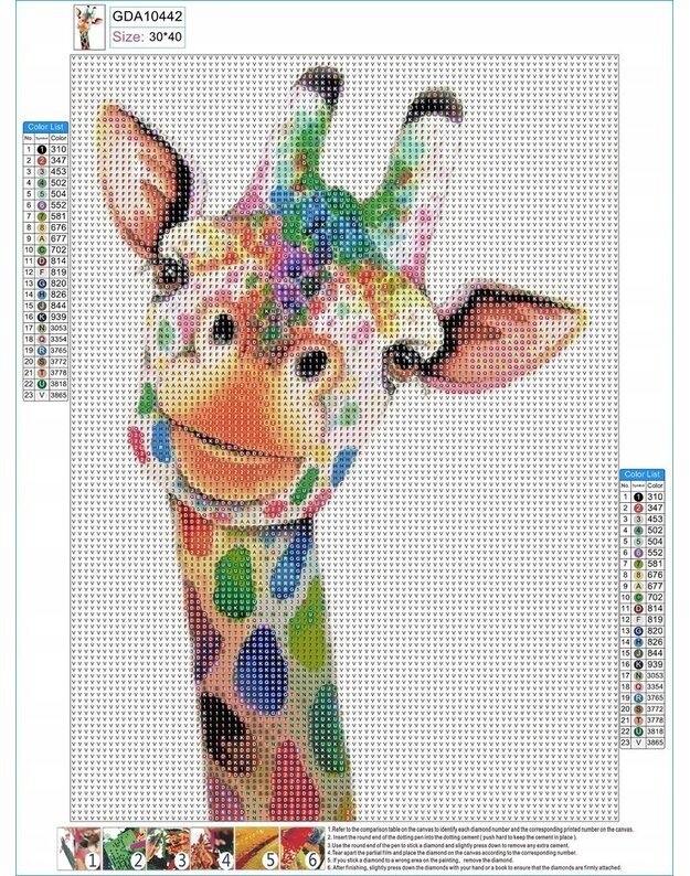 Deimantinė mozaika 5D Žirafa