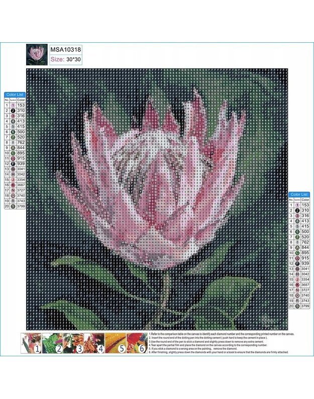 Deimantinė mozaika 5D Gėlė