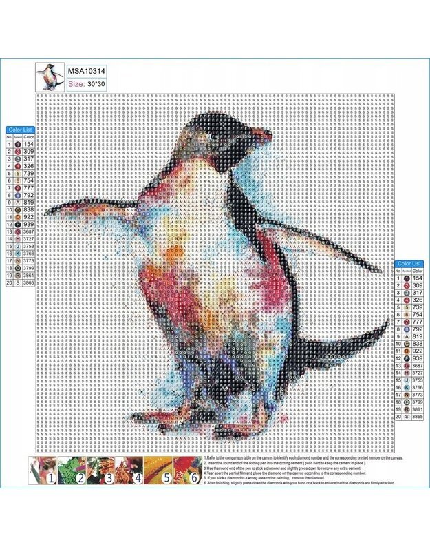 Deimantinė mozaika 5D Pingvinas