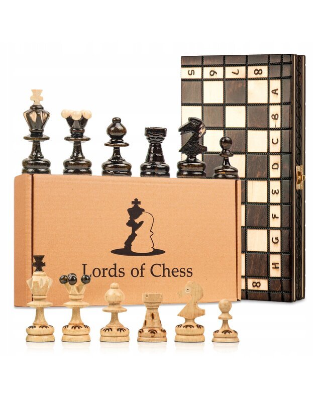 Klasikiniai mediniai šachmatai 35x35 cm