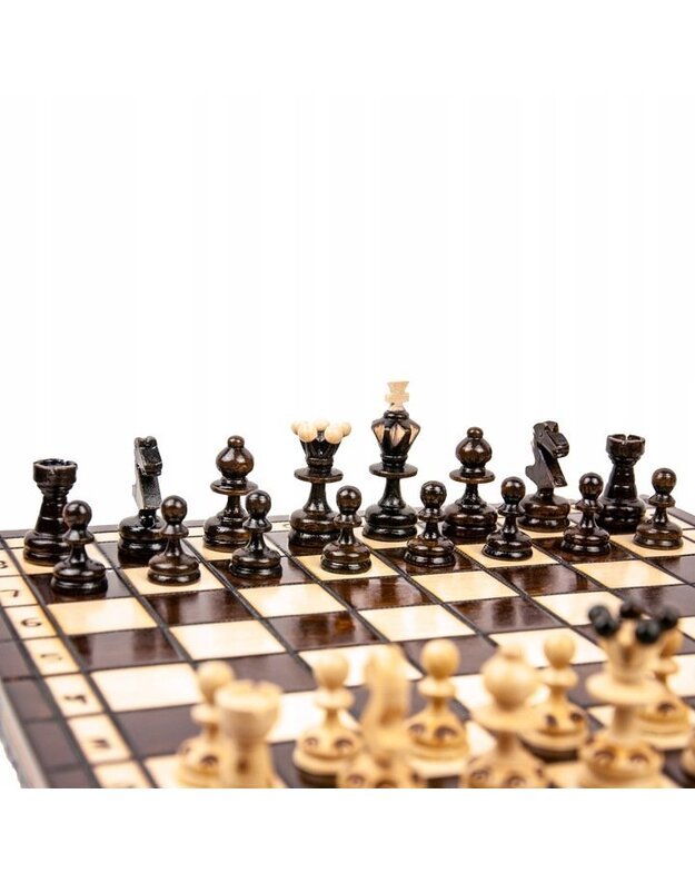Klasikiniai mediniai šachmatai 35x35 cm