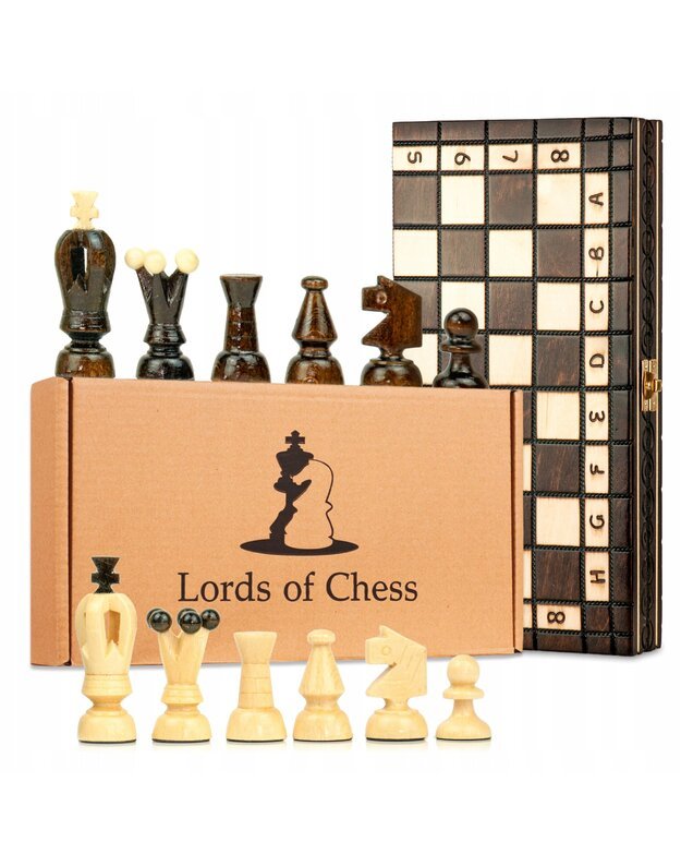 BACKGAMMON mediniai šachmatai 35x35 cm 2in1