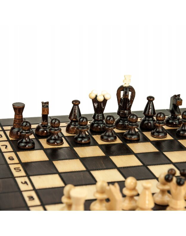 BACKGAMMON mediniai šachmatai 35x35 cm 2in1